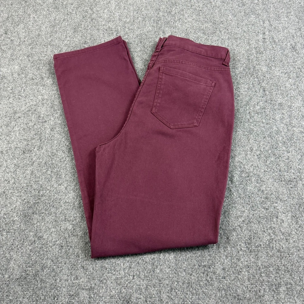 Gloria Vanderbilt Amanda Jeans Womens 10 Average Burgundy Plum Tapered High Rise